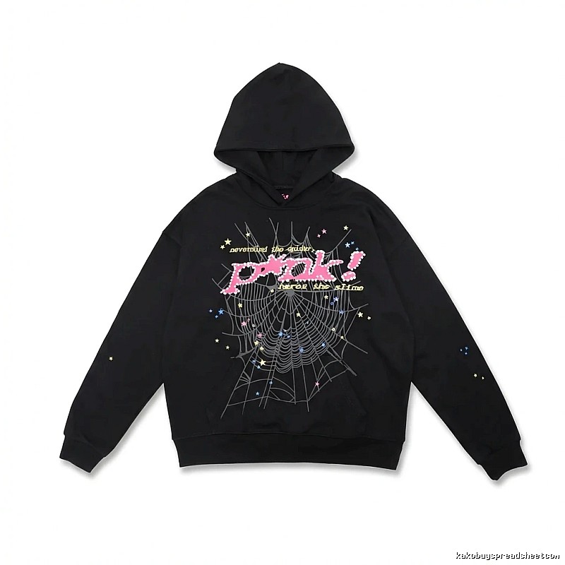 Sp5der Starry Web Style Black Hoodie