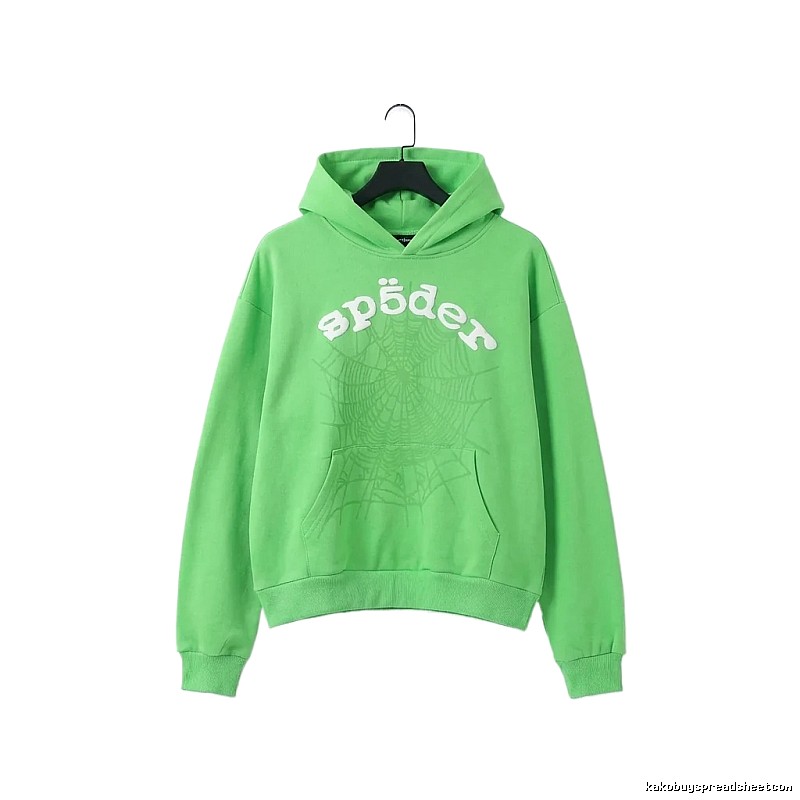 Sp5der Trendy Style Fluorescent Green Sweatshirt