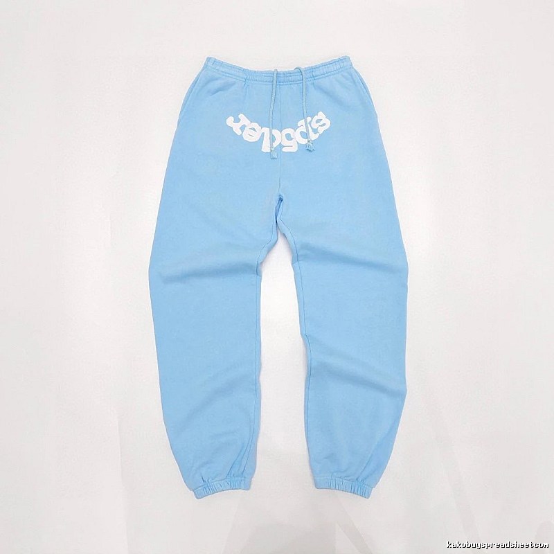 Sp5der White Wordmark And Gathered Cuffs Weekend Logo Sweatpants