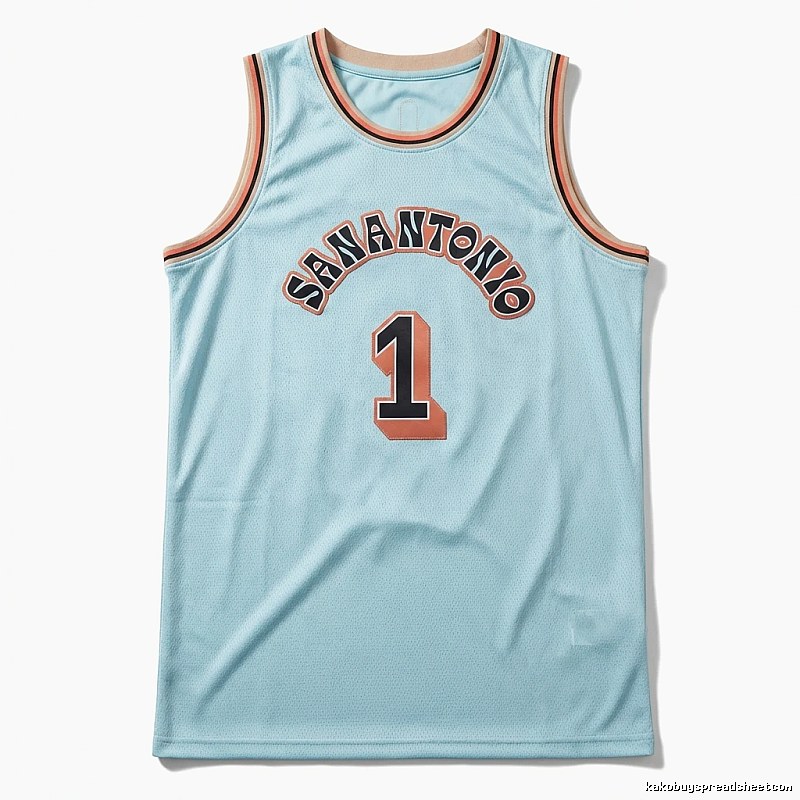 Spurs Wembanyama light blue jersey