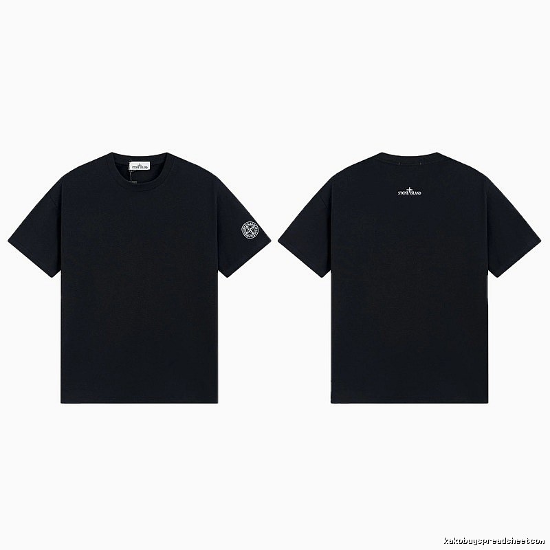 Stone Island Badge Techwear Style Black Short Sleeve T-Shirt
