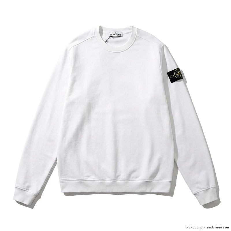 Stone Island basic simple white sweatshirt