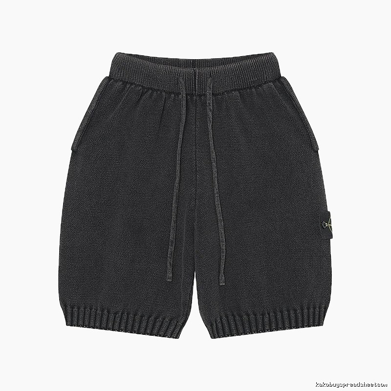 Stone Island Classic Street Style Carbon Black Knit Shorts