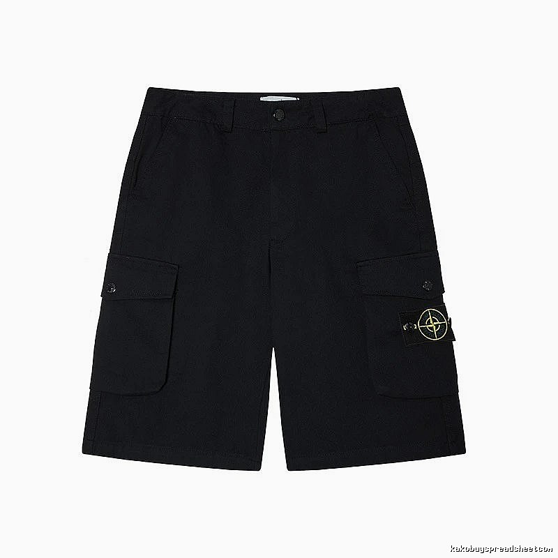 Stone Island Classic Workwear Style Black Cargo Shorts
