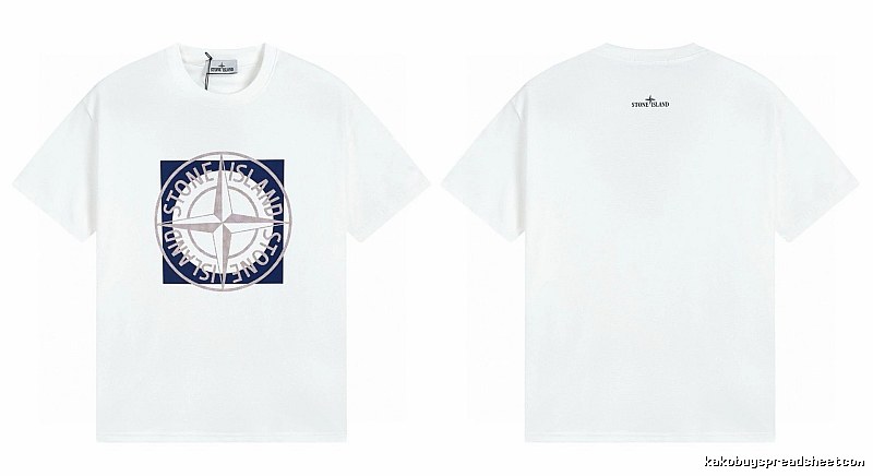 Stone Island Compass Collection Street Style White T-Shirt