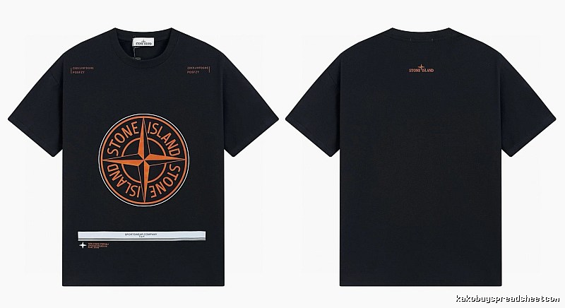 Stone Island Compass Techwear Style Black Short Sleeve T-Shirt