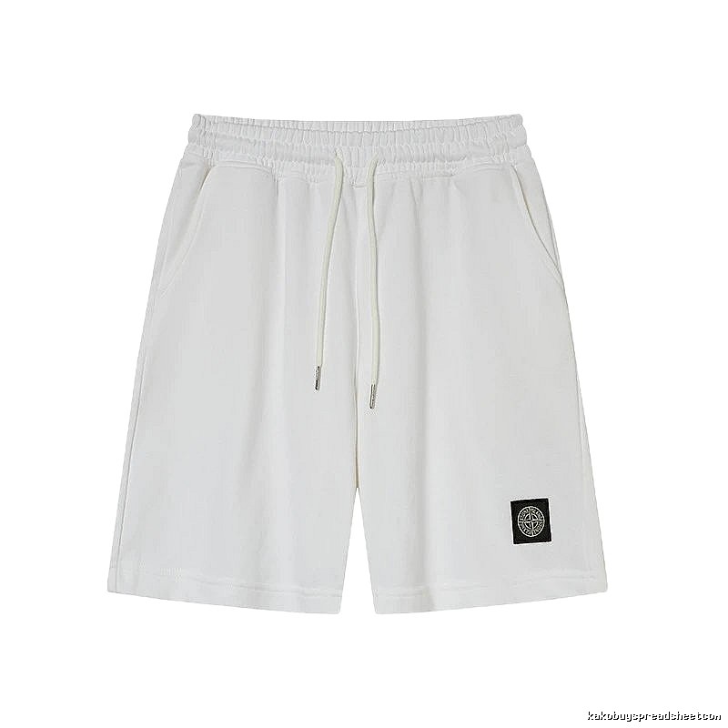 Stone Island Emblem Casual Style White Shorts