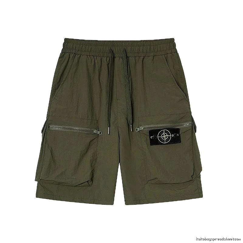 Stone Island Functional Style Army Green Cargo Shorts
