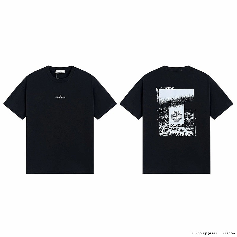 Stone Island Printed Functional Style Black Short Sleeve T-Shirt