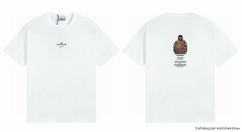 Stone Island Printed Functional Style White Short Sleeve T-shirt
