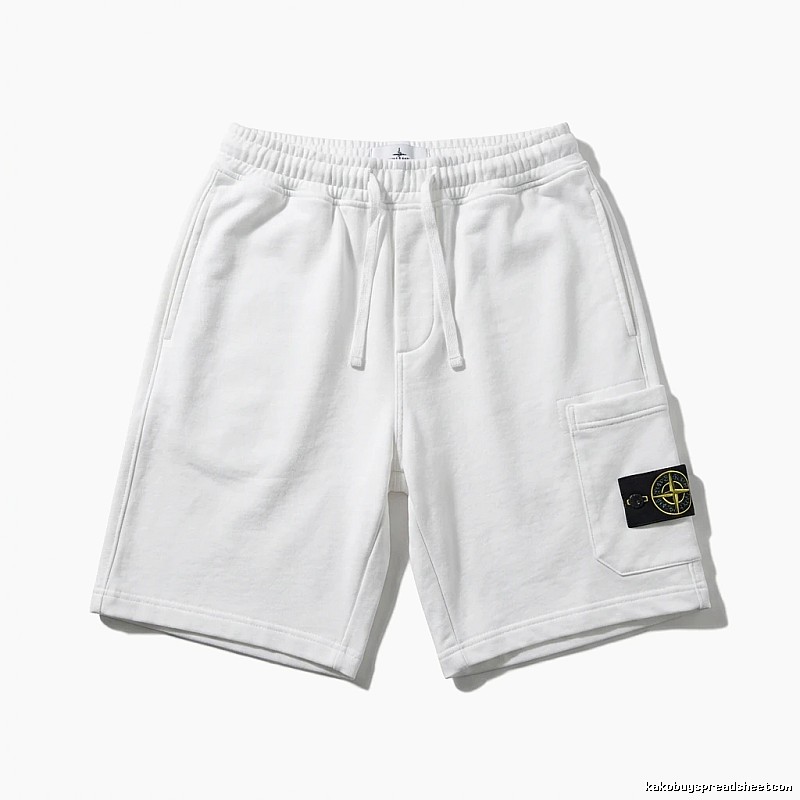 Stone Island workwear-style white shorts