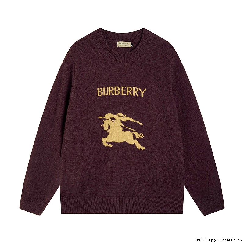 Streetwear Rotation Wool Knit Sweater by Burberry with Graphic Lettering