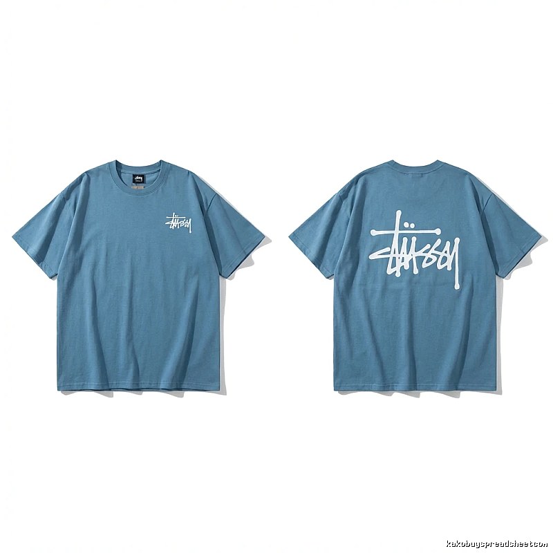 Stussy basic simple style blue T-shirt