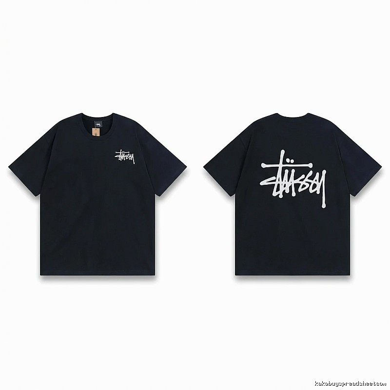 Stussy basic style simple black T-shirt