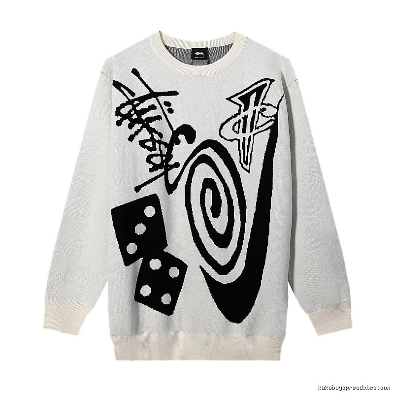Stussy Beige Swirl Graphic SweatShirt Training Look