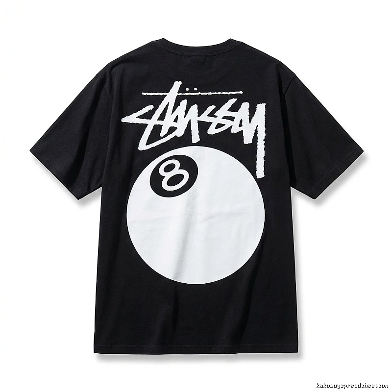Stussy billiards-style black T-shirt