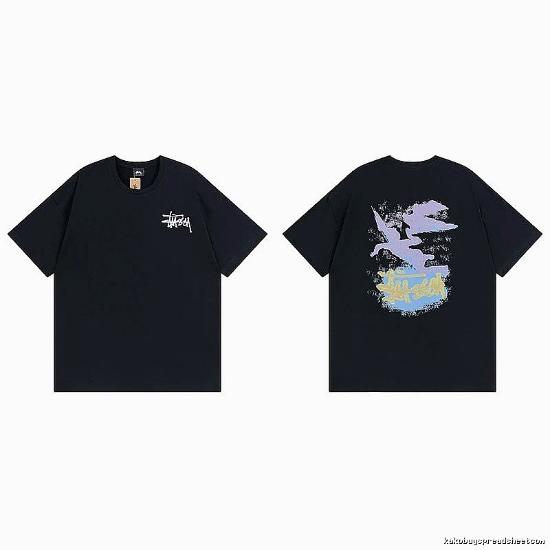 Stussy Black Spider Graphic T-Shirt Training Look Logo