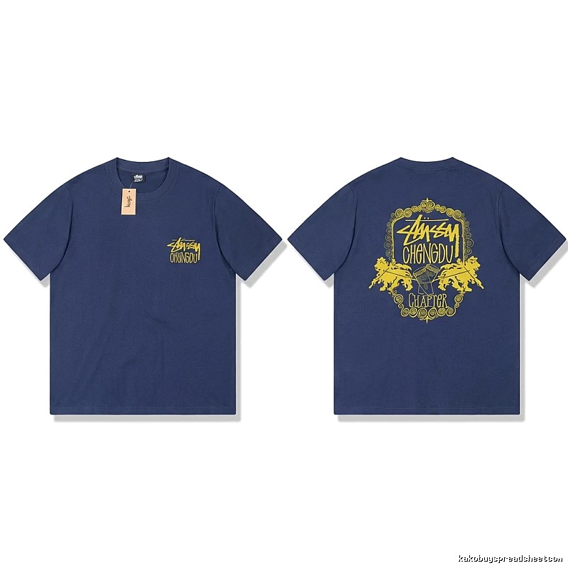 Stussy Chengdu Series Deep Blue Trendy T-shirt