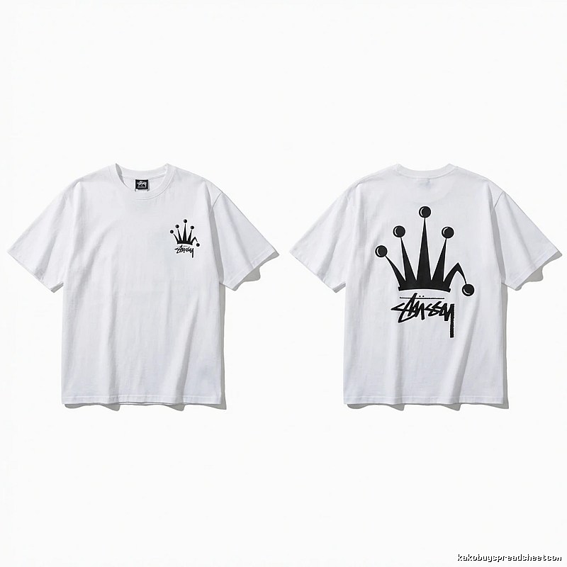 Stussy Crown Trendy Brand White T-shirt