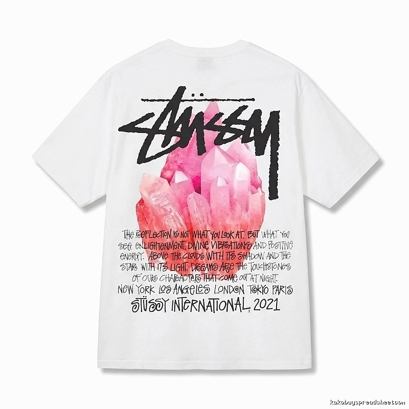 Stussy Crystal Print Style White T-shirt