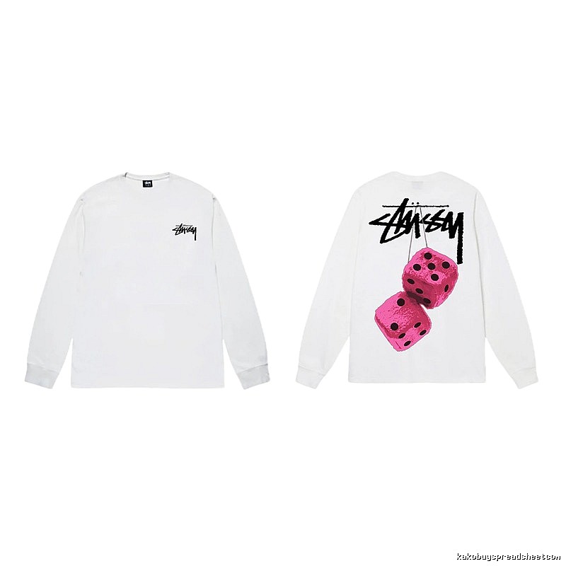 Stussy Dice Pattern White Long-sleeve Shirt