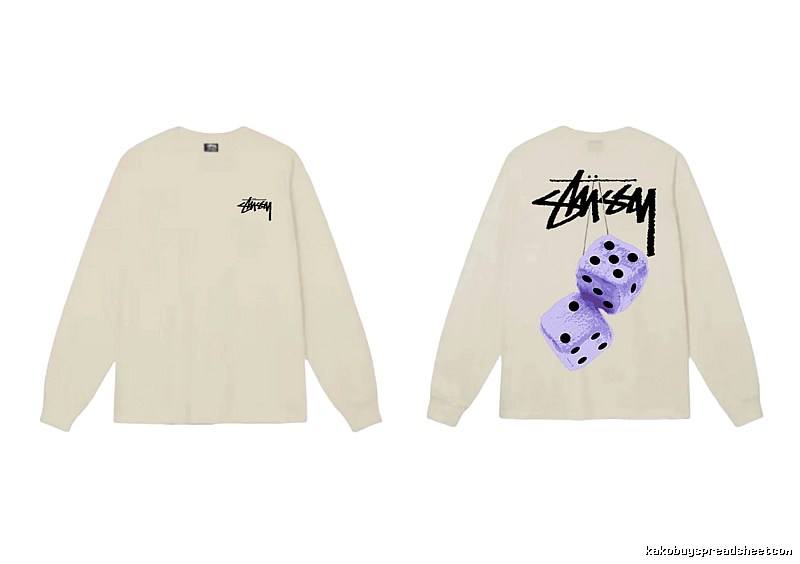 Stussy Dice Print Off-white Long-sleeve Shirt