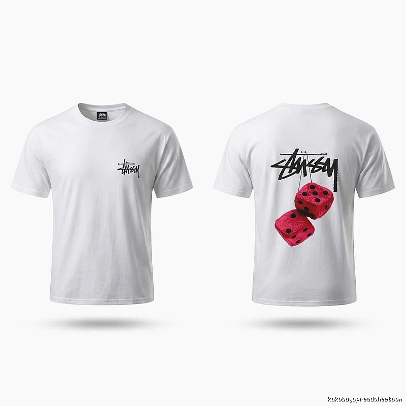 Stussy Dice Print White T-shirt