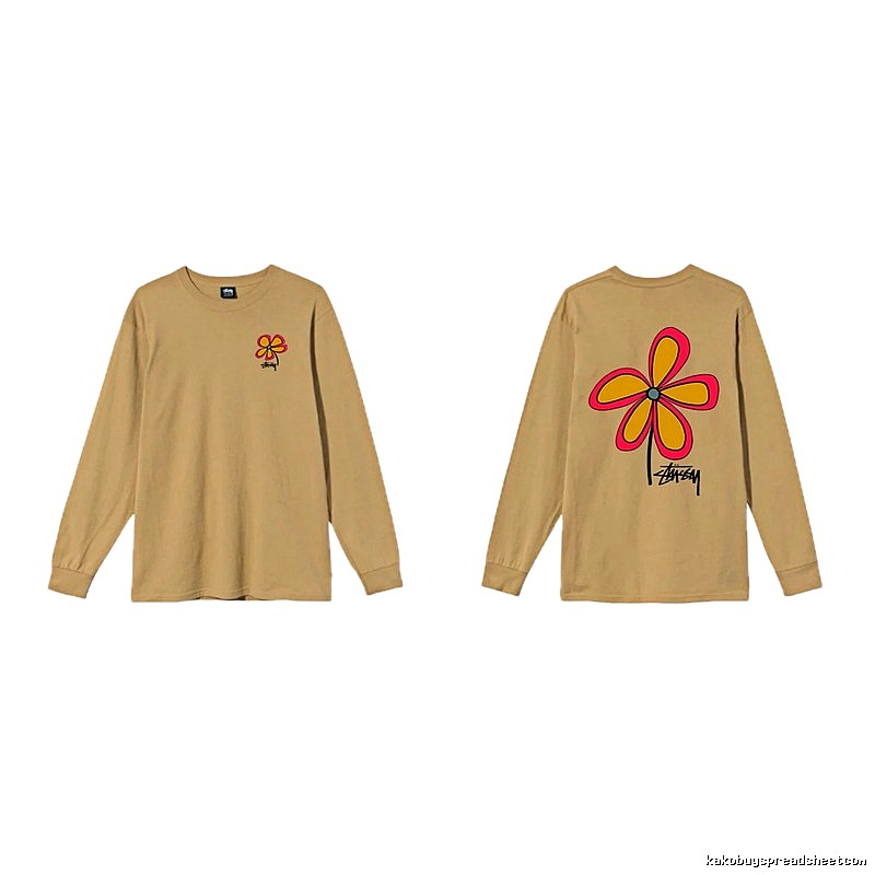 Stussy Floral Casual Khaki Long-Sleeve