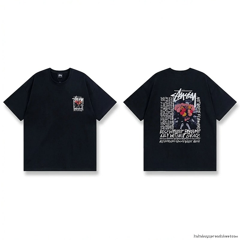 Stussy Floral Style Black T-shirt