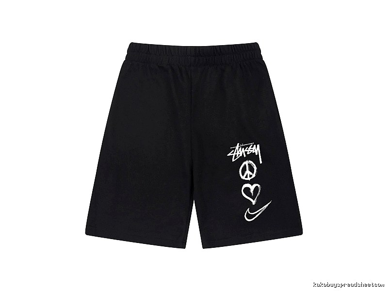 Stussy graffiti-style black shorts