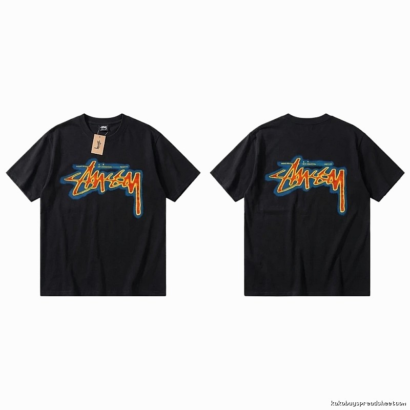 Stussy graffiti-style black T-shirt