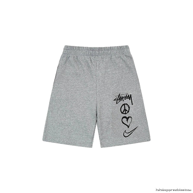 Stussy graffiti-style gray shorts