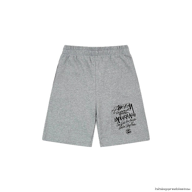 Stussy graffiti-style grey shorts