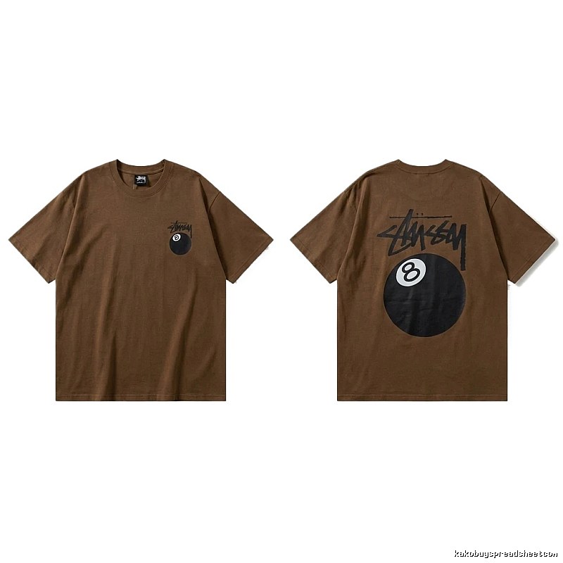 Stussy No.8 Ball Trendy Brown T-shirt