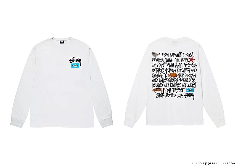 Stussy Ocean Style White Long-sleeve Shirt