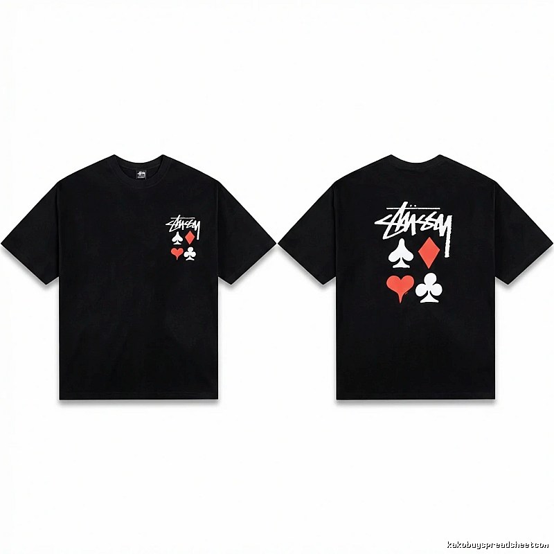 Stussy playing card style black T-shirt