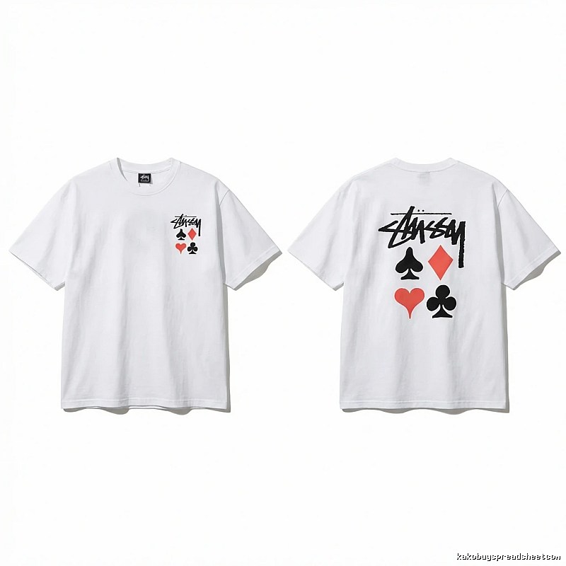 Stussy Playing Card Style White T-Shirt