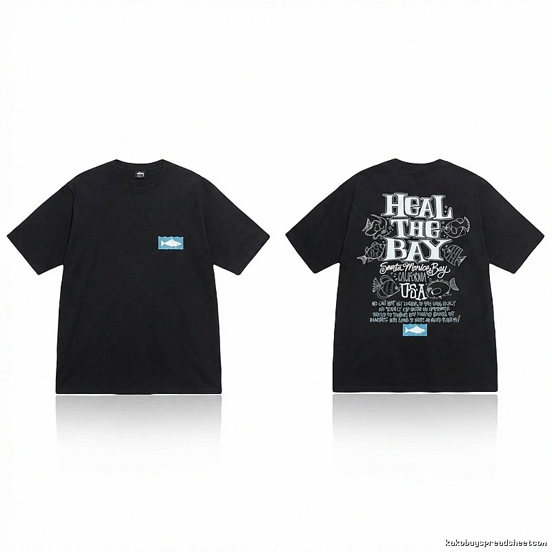 Stussy retro-style black short-sleeve