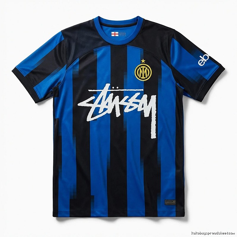 Stussy striped sporty blue and black T-shirt
