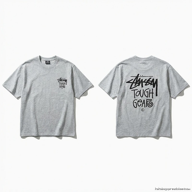 Stussy Tough Gear series grey T-shirt