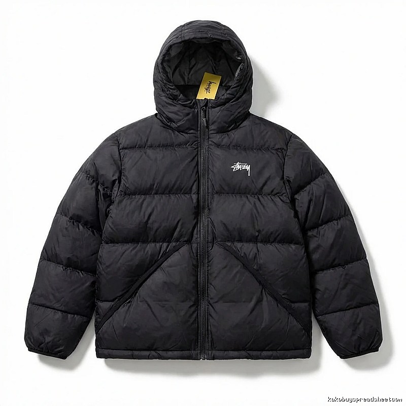 Stussy trendy and cool black down jacket