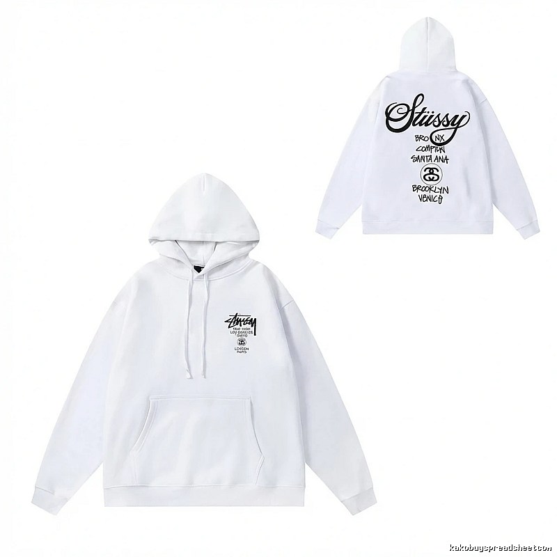 Stussy trendy and cool style white hoodie