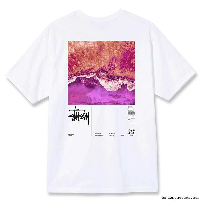 Stussy wave - printed white T - shirt