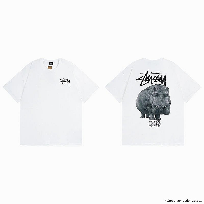 Stussy White Spider Graphic T-Shirt Relaxed Styling Logo