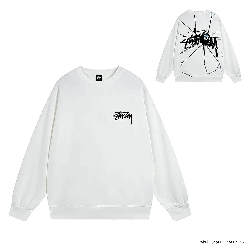 Stussy White Style 536 Graphic SweatShirt Travel Styling