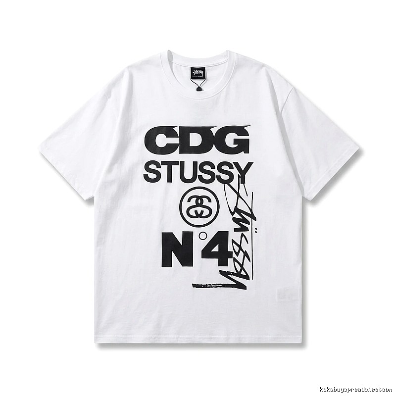 Stussy x CDG collaboration white T-shirt