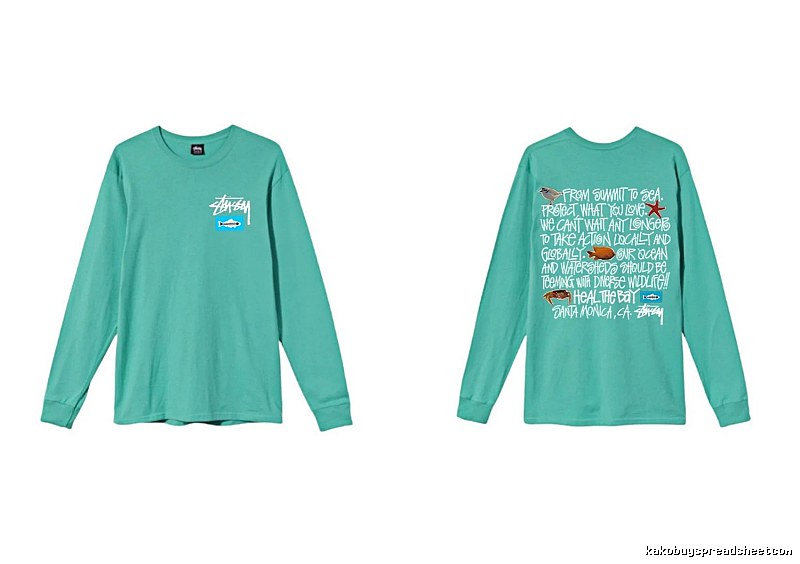 Stussy's eco-friendly mint green long-sleeved shirt