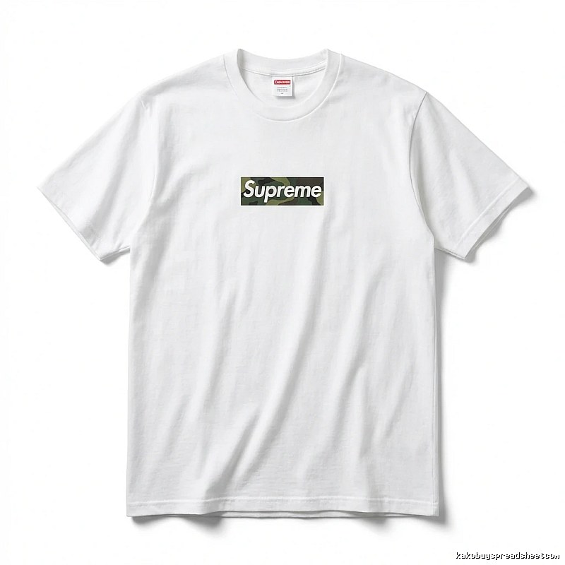 Supreme Camouflage Simple White T-shirt
