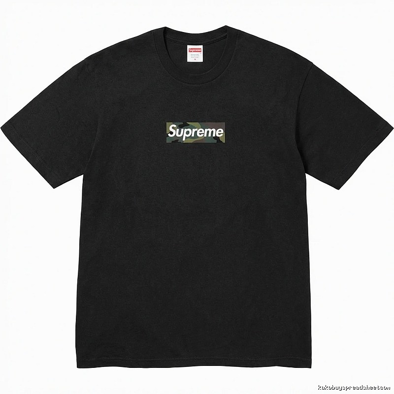 Supreme camouflage style black T-shirt