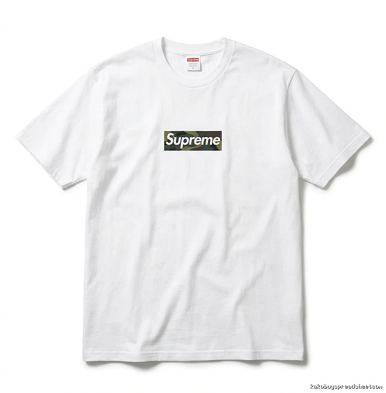 Supreme camouflage style white T-shirt